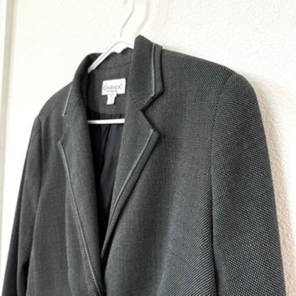 Conrad C Woman Blazer Gray Stretch Career Jacket Size 14 Made in Canada - Picture 3 of 6